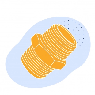 Чугунный ниппель прямой Ду 50 мм (2 дюйм) ГОСТ 8958-75