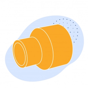 Переход ПНД приварной концентрический Ду 125 мм Ру 90 кгс/см2
