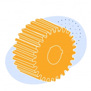 Подвенцовая шестерня 10-45 мм Ст46