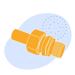 Соединение штуцерное торцовое-накидное ДУ 15 мм РУ 100 кгс/см2 из латуни