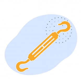 Талреп вилка-вилка М80х6 закрытого типа DIN 1478