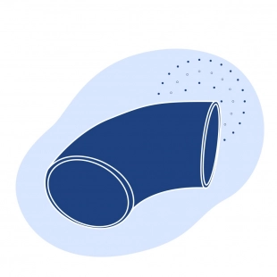 Титановый отвод 90° 168.3х2.5 мм ВТ1-0 ГОСТ 17375-2001